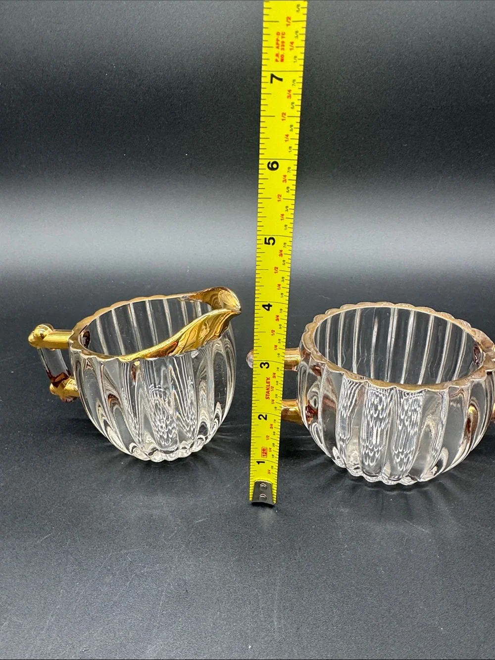 Vintage Jeanette Glass Creamer and Open Sugar Bowl Set